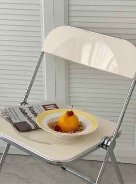 DPstudio中古风亚克力折叠餐椅会议洽谈椅简约网红餐椅ins风椅子