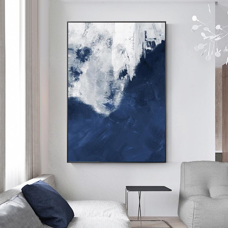现代简约克莱因蓝沙发落地画巨大幅抽象客厅餐厅书房玄关装饰画