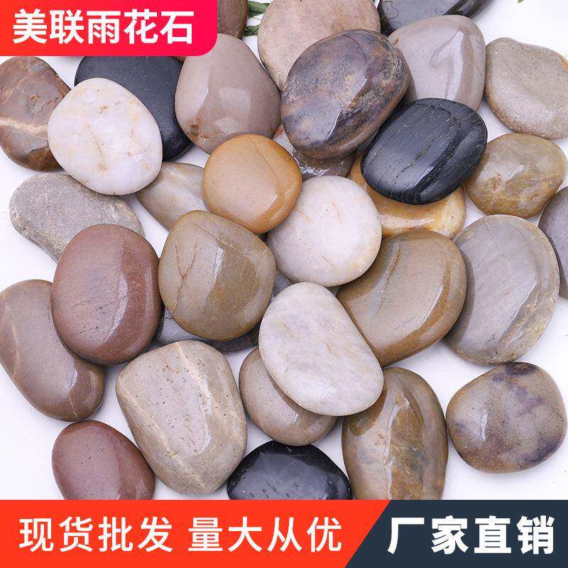 彩色抛光鹅卵石 源头厂家五彩雨花石头 工程铺路鱼缸装饰亮光江苏