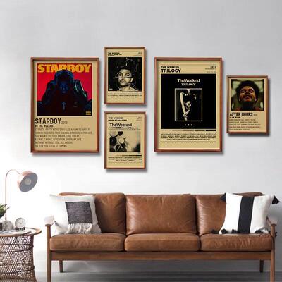 Buy Three Get Four The Weeknd Poster Retro Kraft Paper Print