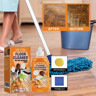 Jue-Fish Floor Cleaner - Stain and Grime Remover, Tile Brigh