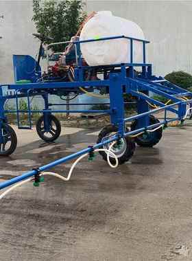 十米 长伸杆高底盘式打药机厂家宏四轮牵引鑫式喷药220124车 自走