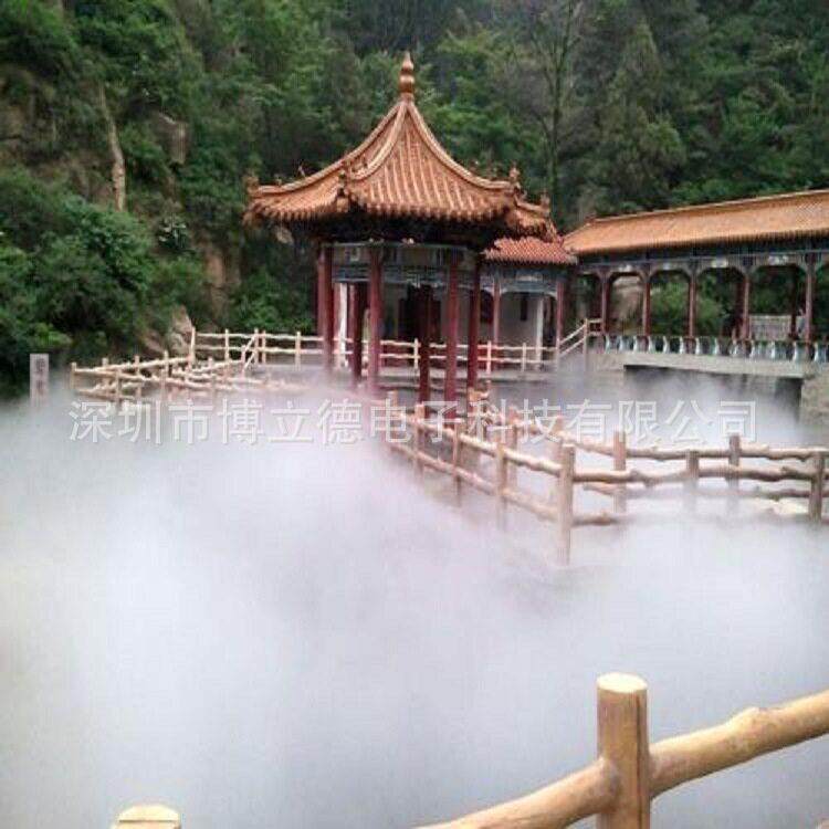 人造雾系统全自动雾森冷雾园林景观造景人造雾压喷雾驱蚊系统