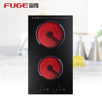 多米诺款竖式双头商用电陶炉可嵌入式电陶灶 可