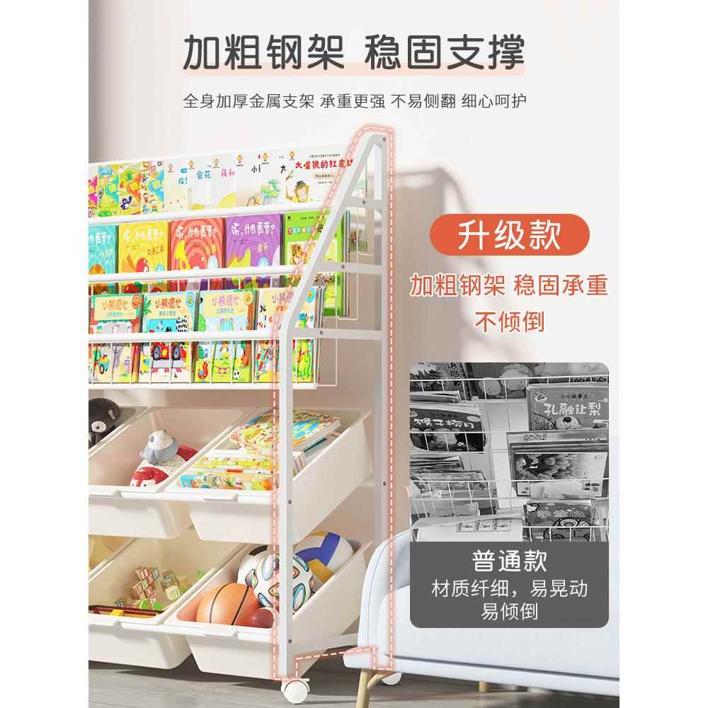 移A9L儿架书架绘本架玩具收纳架一体简易童落地CLR可动宝宝置物铁