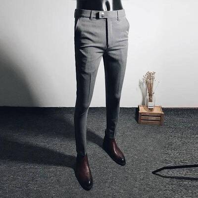 F 18858 Business Casual Elastic Slim Fit Trousers 商务休闲西