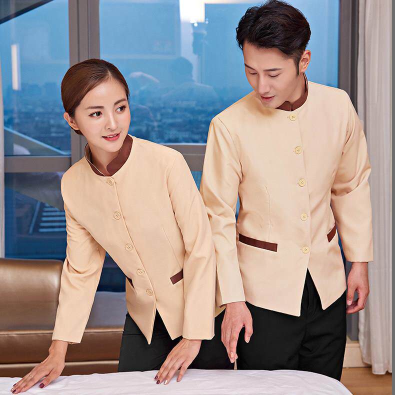 酒店宾馆客房保洁服长袖秋冬季清洁工工作装制服