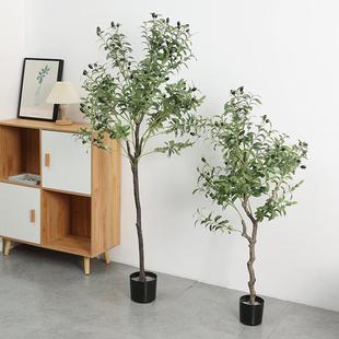 定制仿真橄榄树家居办公室装饰绿植盆栽假花仿真植物橄榄树盆