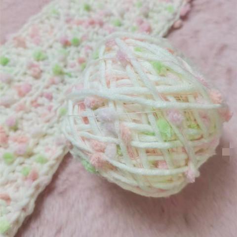 diy彩虹豆豆豆豆材料编织纱线