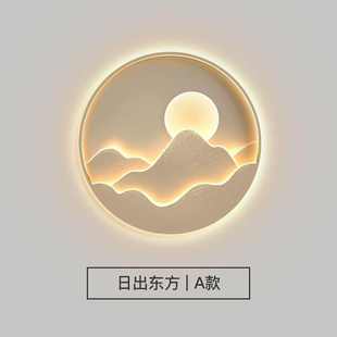 饰画走廊过道壁灯画led圆形客厅背景墙发光挂画 高级感入户玄关装