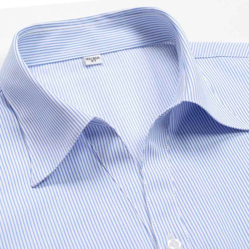 高档农商行行广服银夏男式衬衣色条纹衬衫东蓝信用社工作装人保长