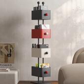 新角款 家用落地多层133书铁架客厅艺置物架转储物柜收纳展形示柜