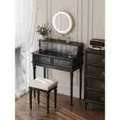 法式 橱柜储物集成简单梳 覆古实木梳妆台小公寓卧室床头中世纪风格