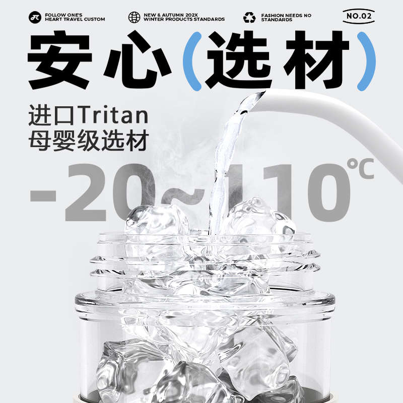 玉桂狗可爱水杯带吸管双饮2025新款女高颜值夏天便携塑料学生杯子