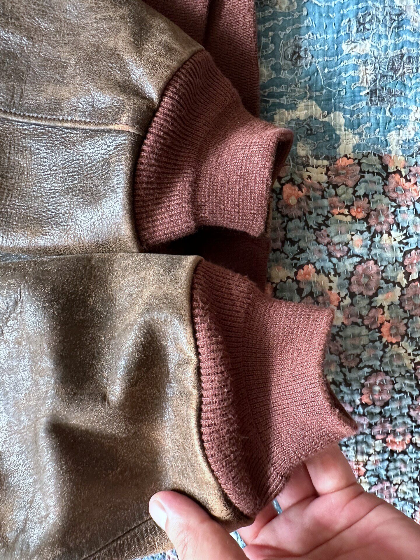 RRL Distressed A2 Leather Jacket — back