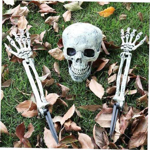 Halloween skull Garden Skull three-piece skull set骷髅头摆件