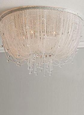 唯美公主晶吸顶灯轻奢法奶油水室风现代圆66868形客厅卧灯流式苏