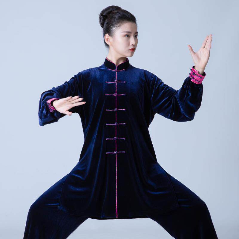 高档玉尊武当冬太秋套装韩丝绒暖格休闲武术太极国表演流极畅柔和