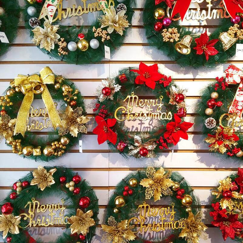 Christmas wreath 40cm 50cm pine needles圣诞节花环装饰环花圈