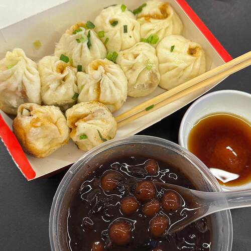 【宁波三横王豆沙圆子+老面小笼包组合】煎包鲜肉灌汤包早餐包子