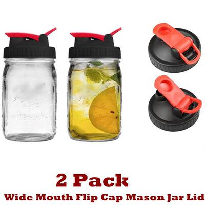 Flip Cap Mason Jar Pitcher Lids Pour Spout Lid Wide Mouth