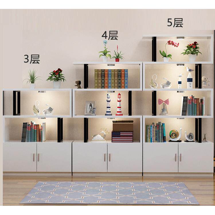 简易书柜书架产品展示柜化妆品展柜客厅隔间柜置物架落地简约现代