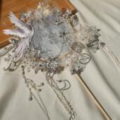 扇子成品秀服捧手材团扇扇扇xei3喜花新娘diy结婚古风中式 婚礼禾