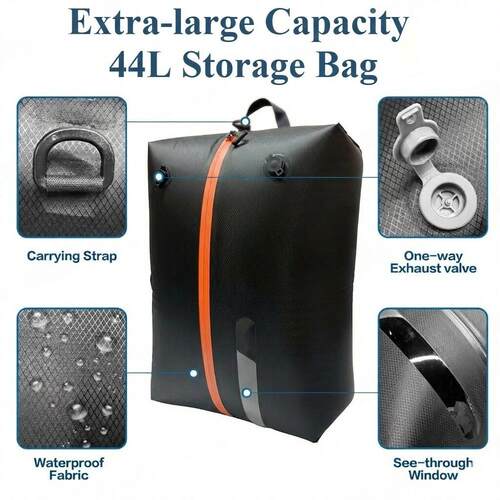 超大44L菱形格真空袋压缩袋防潮防水行李箱出差旅游衣服收纳袋