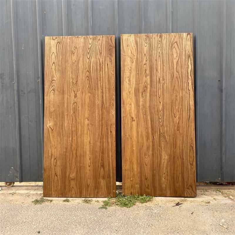 老榆木吧台板榆木实木桌面桌子桌板大板桌旧门板原木茶桌书桌板