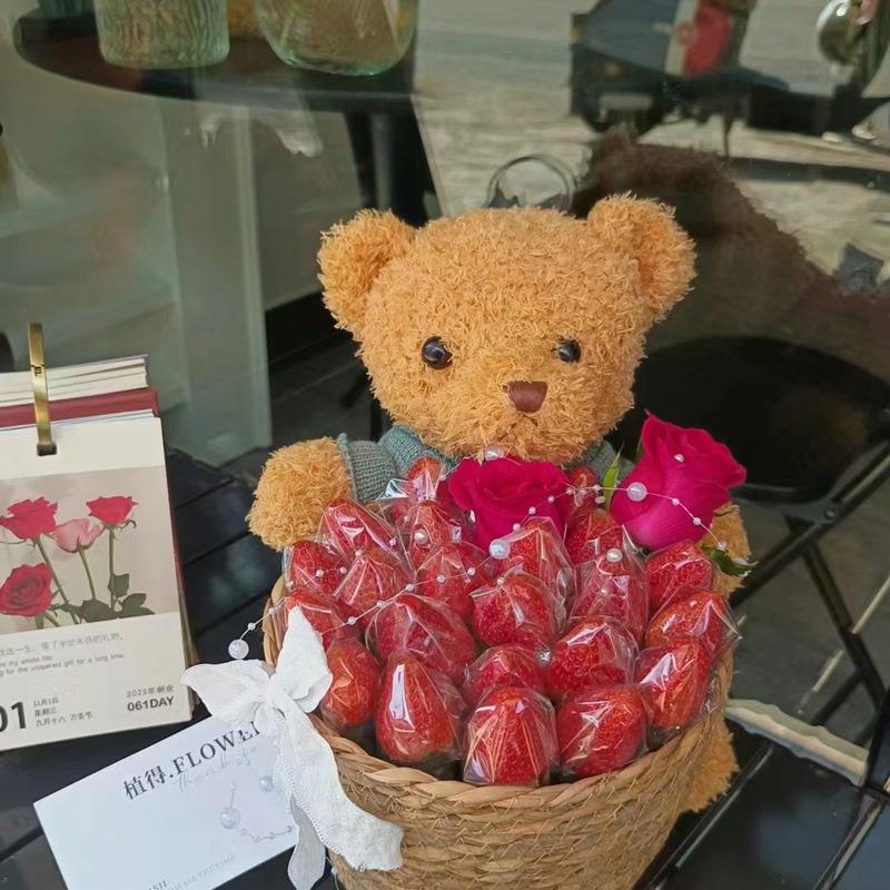 海藻绒泰迪熊花店礼盒熊卫衣小熊毛绒玩具生日圣诞公仔礼物熊