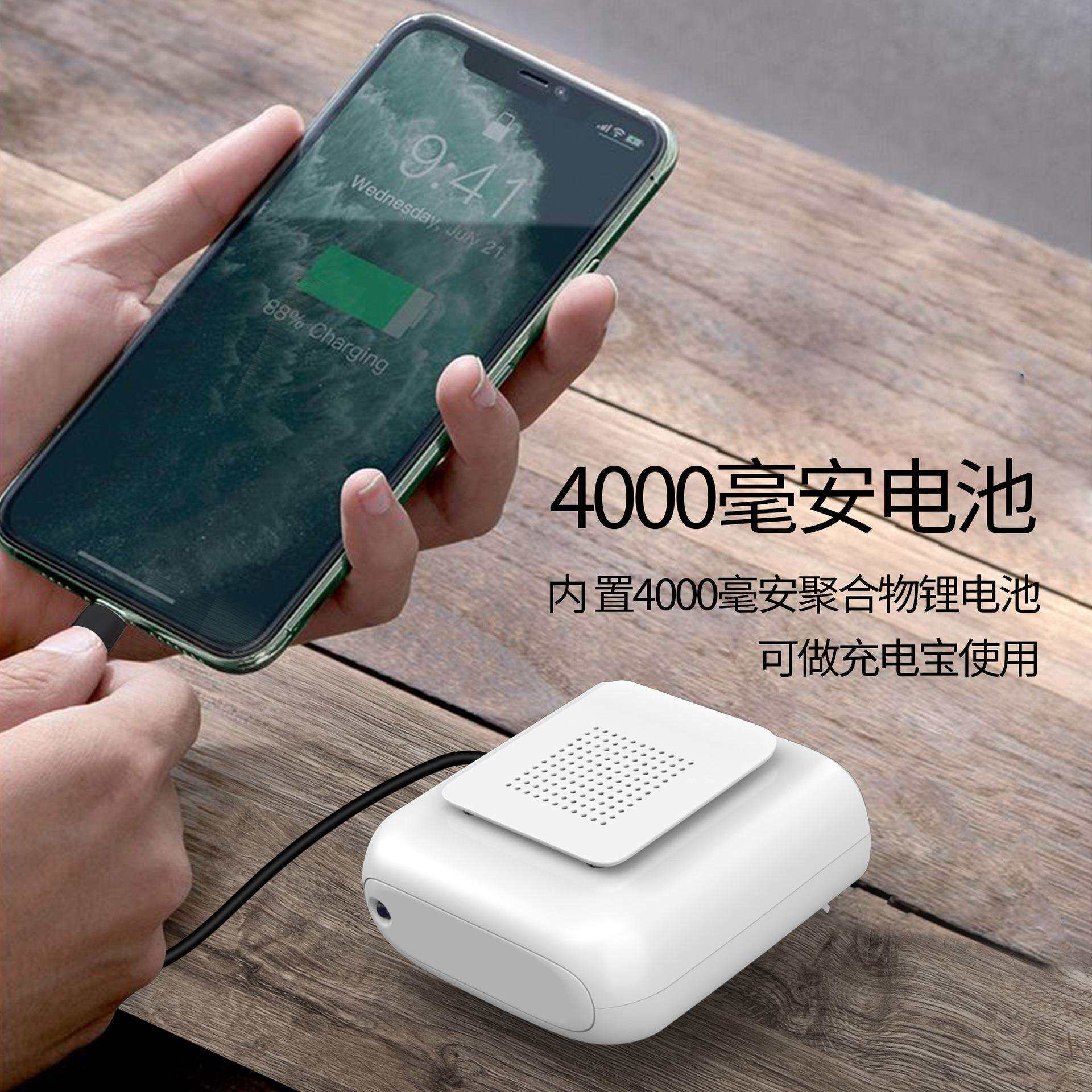 2021新款跨境懒人挂脖挂腰无叶风扇 手机充电LED手电筒迷你风扇