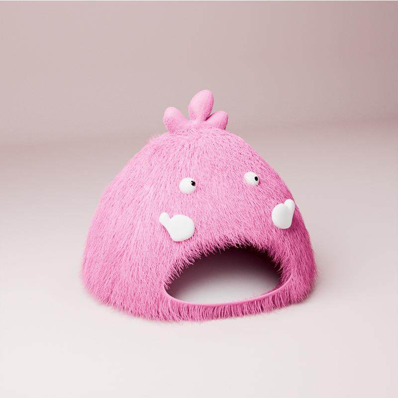 高档怪兽猫窝床猫冬天保暖全封闭式可拆洗季通用猫屋幼睡觉宠四物