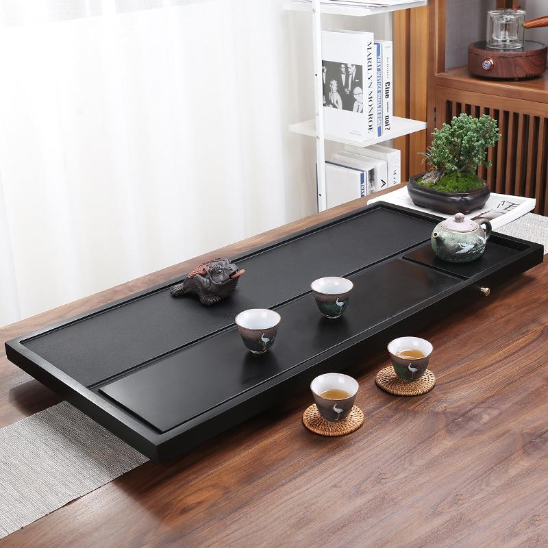 乌金盘石茶家用然整WAQ2-96块石天头号排水茶台简约创意茶具托盘