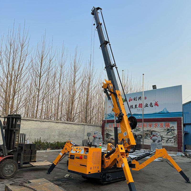 移动式小型蜘蛛吊室内外空间施工遥控油电两用吊装伸 缩蜘蛛吊车