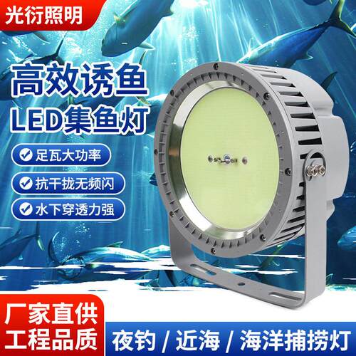 LED压铸款集渔灯COB1000W户外防水船用诱鱼灯大功率超亮led集鱼灯