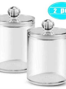 Swab Cotton Pad Jewelry Round Plastic Box Storage Container