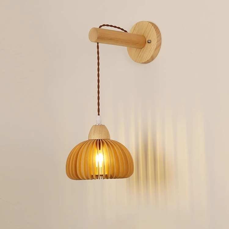 中古风灯具藤编壁灯壁灯卧室床头灯藤艺灯罩客厅木艺壁灯墙灯