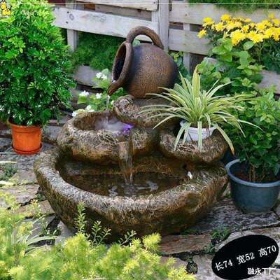 花户假山流水喷泉水景装饰园摆件造MVF景环外室内自动鱼池循阳台