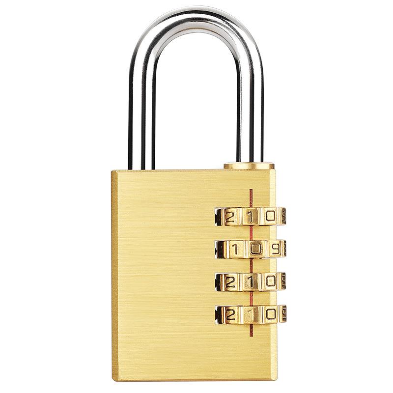 黄铜密码挂锁行李箱锁宿舍柜子锁健身房迷你密码防水小锁头实心铜