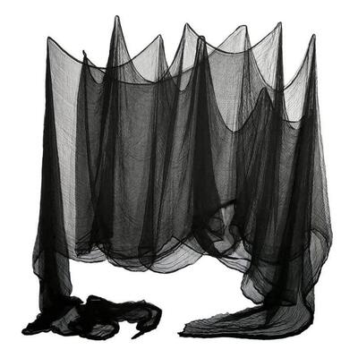 Halloween Decorations Black Creepy Gauze Cloth 76x400CM Wind
