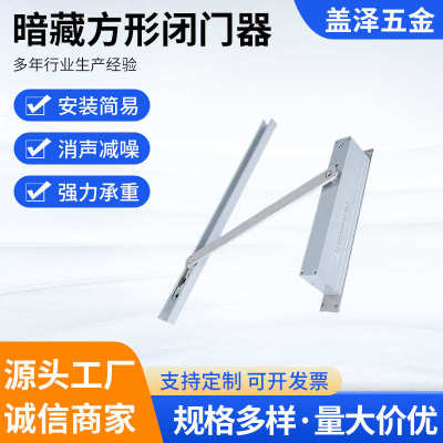 液压缓冲闭门器不锈钢自动关门器隐藏式闭门器方型合页免打孔配件