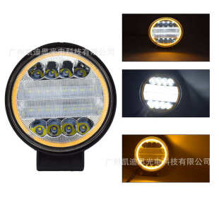 72W 工作灯黄色光圈货车灯 汽车led 新款 灯圆形 铲车灯 改装