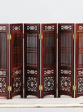 红木雕刻工艺品明清古典微型微缩家具模型紫檀红酸枝实木屏风摆件
