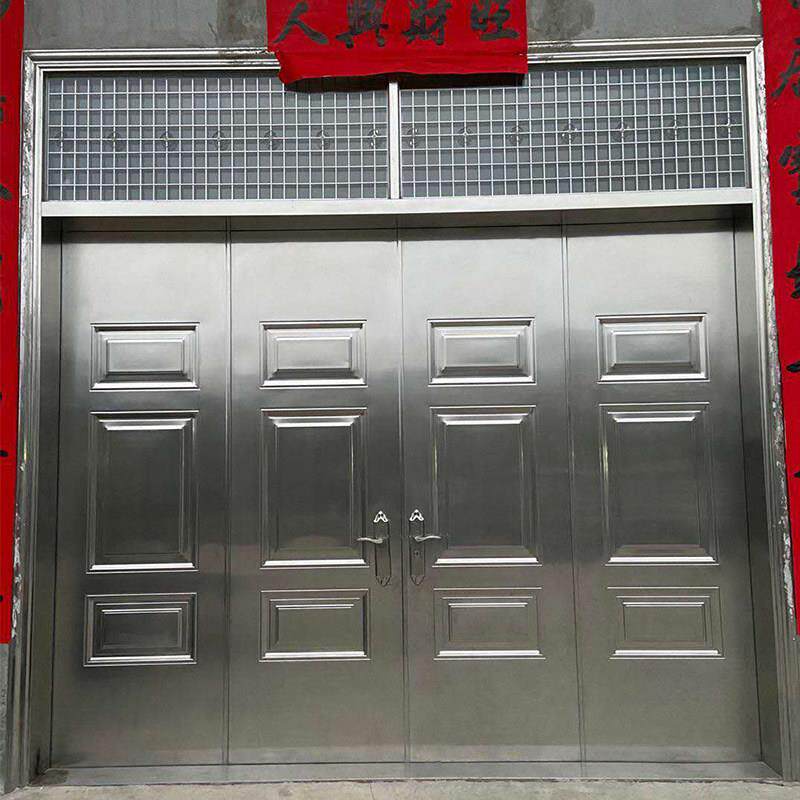 不锈钢门 双门304防盗门玻璃门定制农村大门家用乡村不锈钢大门