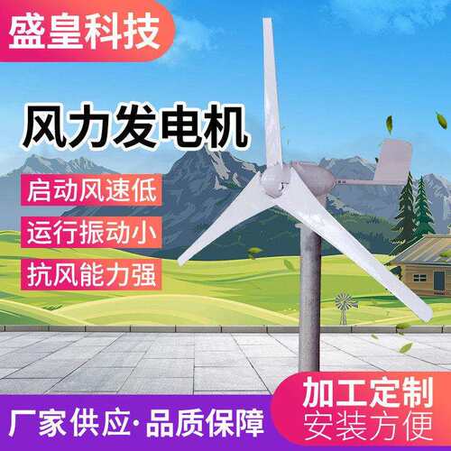 盛皇科技小型水平轴SH-A型500W600W24V48风力发电机家用牧场
