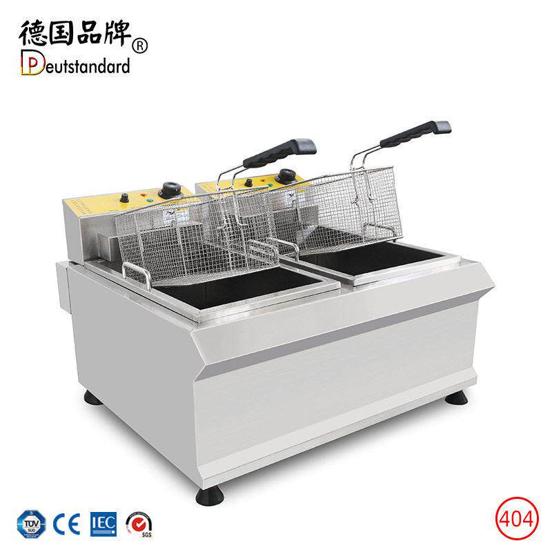 商用电炸炉电炸锅台式双缸双筛电炸锅油炸机薯条机实力厂家直销