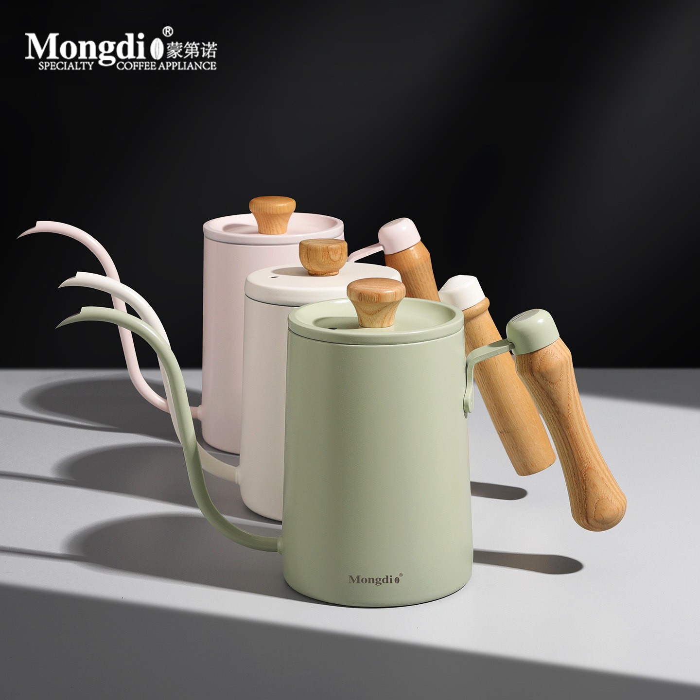Mongdio手冲壶细长嘴手冲咖啡壶挂耳咖啡手冲壶不锈钢刻度细口壶