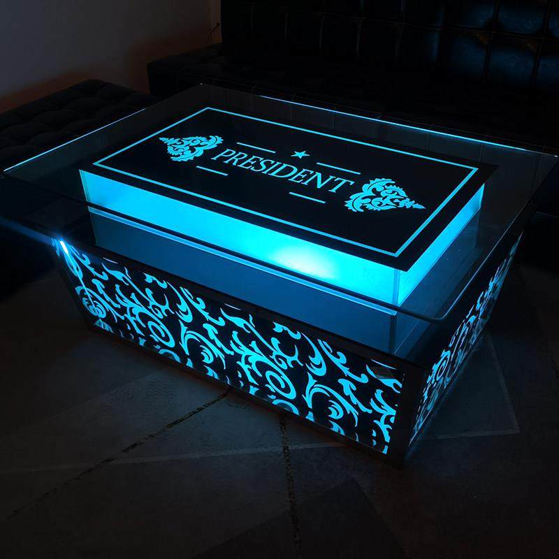 KTV茶几七彩发光欧式钢化玻璃酒吧台沙发卡座专用不锈钢桌子定制,住宅家具,茶几,淘宝优惠券,粉丝福利购,淘宝优惠卷