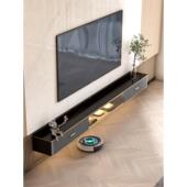 木轻奢悬挂电视柜空承重欧式 悬柜轻奢茶几组合实岩板成品悬YDH905