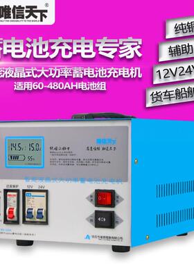 纯铜汽车堆高机电瓶充电器12V24V船舶货车200AH400AH辅助启动充电
